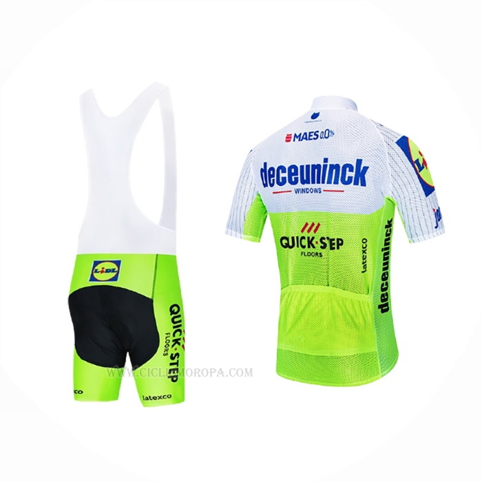 2020 Ropa Ciclismo Deceuninck Quick Step Blanco Verde Mangas Corta y Culotte Corto